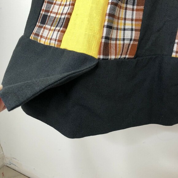 Vintage Chessa Davis Maxi Skirt Women's Medium Black Yellow Check Cottagecore - Picture 4 of 8
